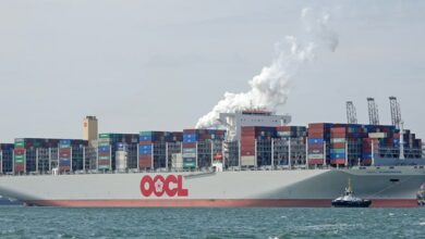 أوقفت شركة النقل OOCL نقل البضائع إلى فلسطين المحتلة