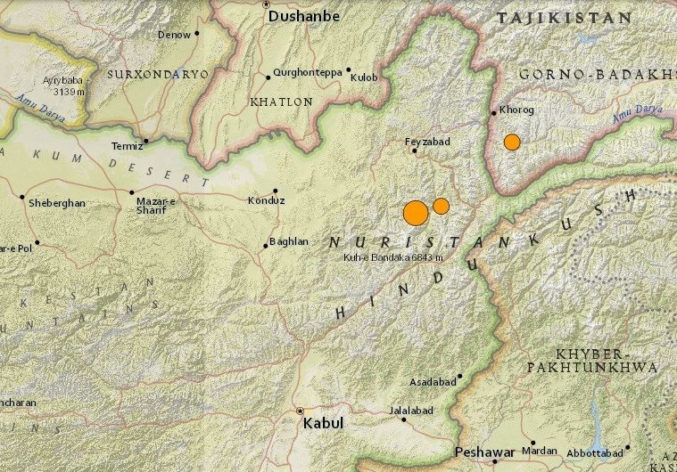 وقع زلزال بقوة 6.4 درجة في شمال شرق أفغانستان