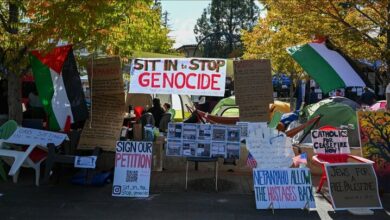 احتجاج الطلاب على دعم جامعة ستانفورد للكيان الصهيوني