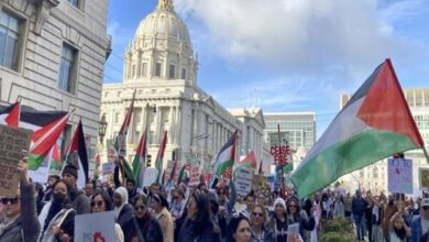 مسيرة حاشدة في سان فرانسيسكو بأمريكا دعما لغزة