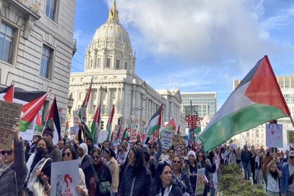 مسيرة حاشدة في سان فرانسيسكو بأمريكا دعما لغزة
