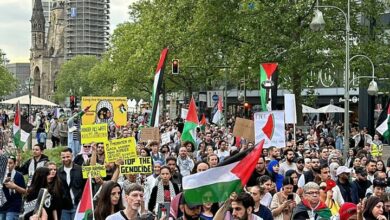 مظاهرات حاشدة للشعب الألماني تنديدا بجريمة الكيان الصهيوني في رفح