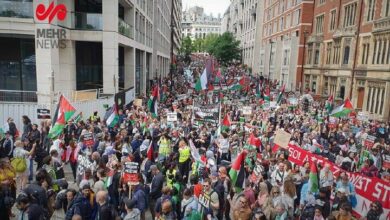 مظاهرات شعبية حاشدة في لندن تنديدا بجريمة النصيرات المروعة