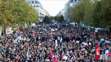 مظاهرات للشعب الفرنسي لاستبعاد الكيان الصهيوني من أولمبياد 2024