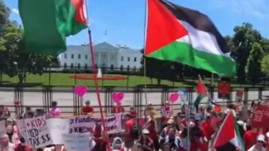 مظاهرة لمؤيدي فلسطين أمام البيت الأبيض