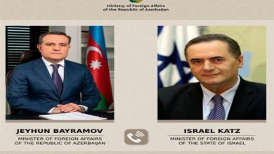 المحادثة بين وزيري خارجية أذربيجان والكيان الصهيوني حول غزة