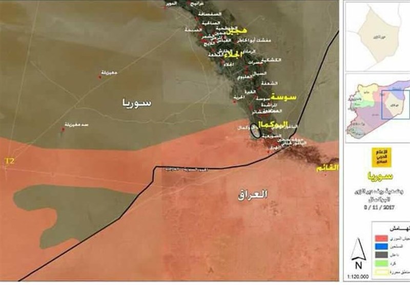 قصف جوي على منطقة البوكمال على الحدود بين سوريا والعراق