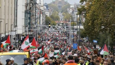 احتجاجات لآلاف الأشخاص دعماً للفلسطينيين في برلين وبروكسل