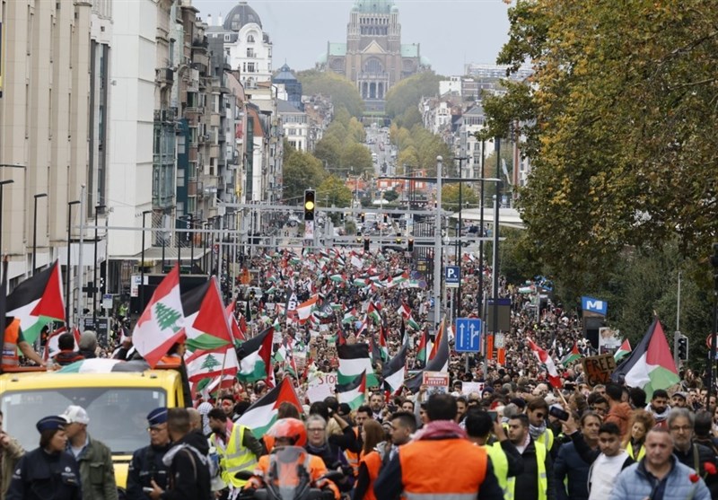 احتجاجات لآلاف الأشخاص دعماً للفلسطينيين في برلين وبروكسل