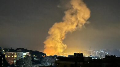 قصف النظام الصهيوني مدينة ناباتيه في جنوب لبنان