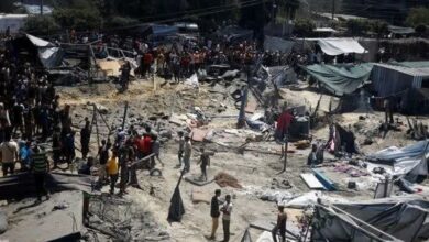 قصف خيام النازحين في خان يونس