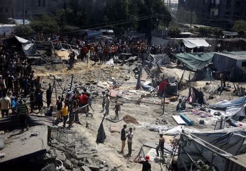 قصف خيام النازحين في خان يونس