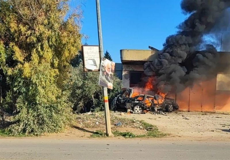 إسرائيلي إسرائيلي ضربات الهواء على سيارة في شرق لبنان