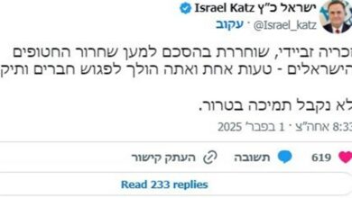 هدد وزير الحرب الصهيونية باغتيال الأسرى الفلسطينيين