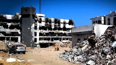 تقرير عن وضع مستشفى الإسلامياني بعد تفجير إسرائيل