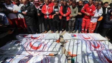 فيديو عن مسرح الجريمة الصهيونية في الهجوم على رجال الإنقاذ