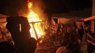 النظام الصهيوني يقصف مخيمات النازحين في خان يونس ويسفر عن شهداء وجرحى /فلسطين , خان يونس , النظام الصهيوني , قصف , نازحون